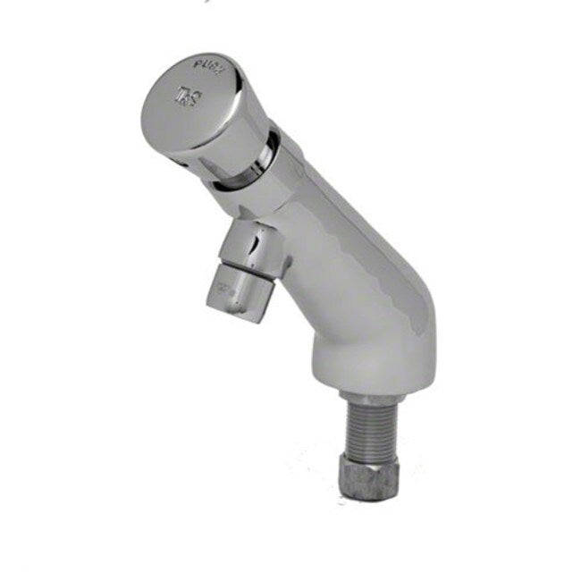 T And S Brass B 0805 Single Temperature Metering Faucet With Push Button Cap 2.2 Gpm Aerator And 1 2 Npsm Male Shank