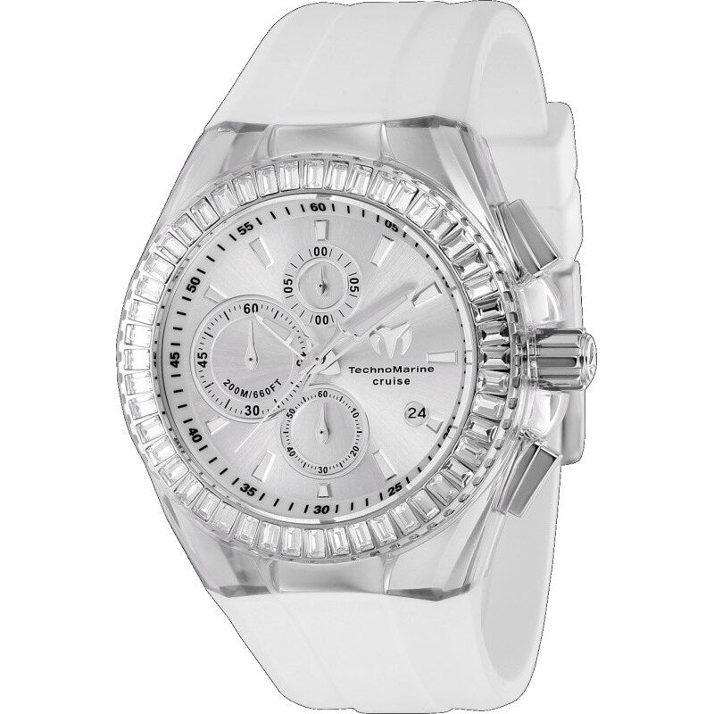 Technomarine Mens Tm 121148 Cruise Quartz Vd57 Metal Dial Watch Silver