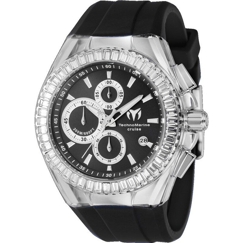 Technomarine Mens Tm 121149 Cruise Quartz Vd57 Metal Dial Watch Black