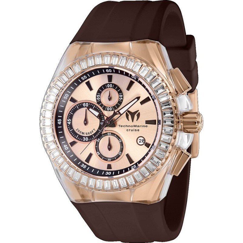 Technomarine Mens Tm 121166 Cruise Quartz Vd57 Metal Dial Watch Rose Gold