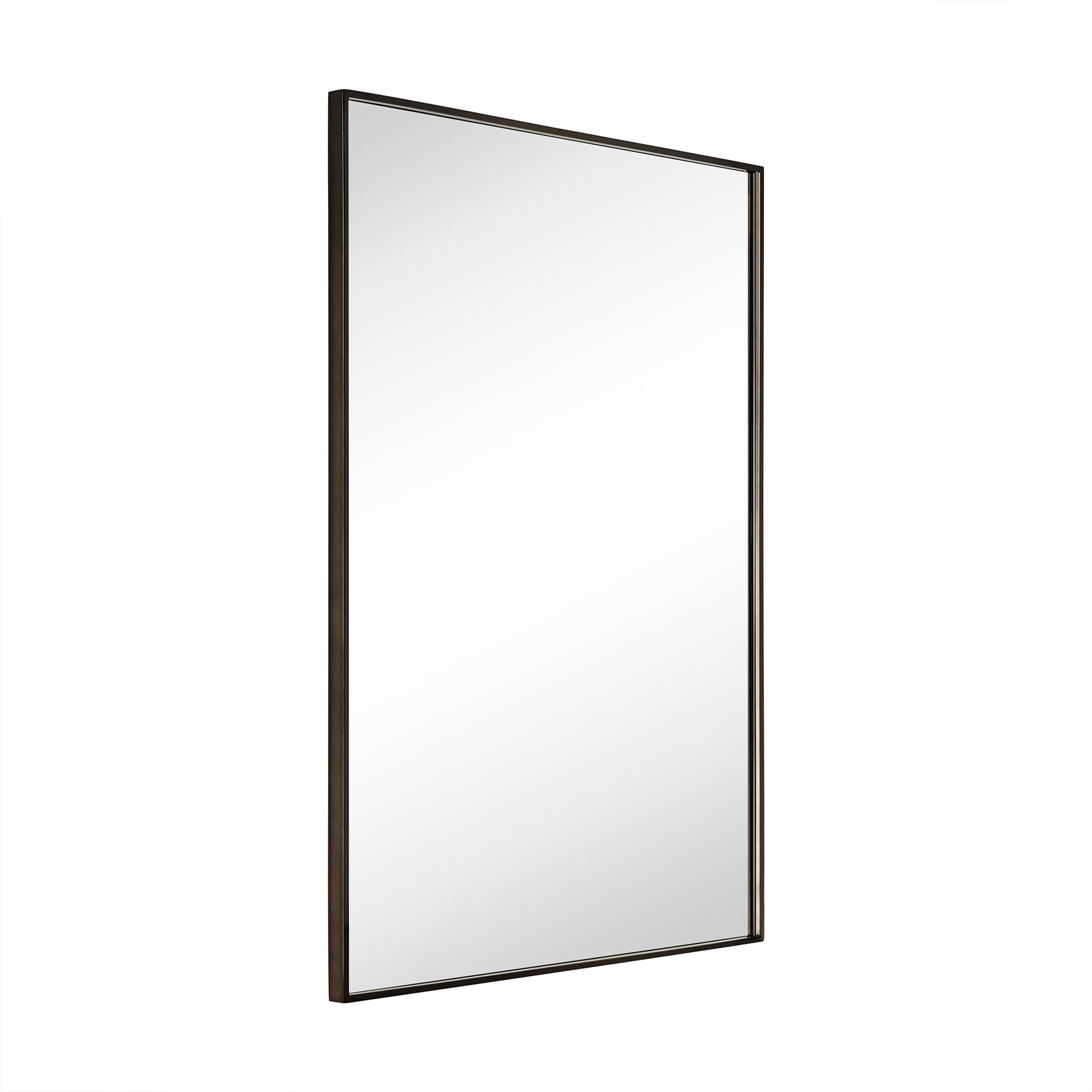 Tehome Bathroom Vanity Mirror With Squared Corners Rectangle Stainless Steel Metal Framed Mirror For Bathroom