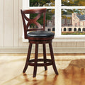 Crosby Cherry X Back 24 Inch Swivel High Back Counter Stool By Inspire Q Classic
