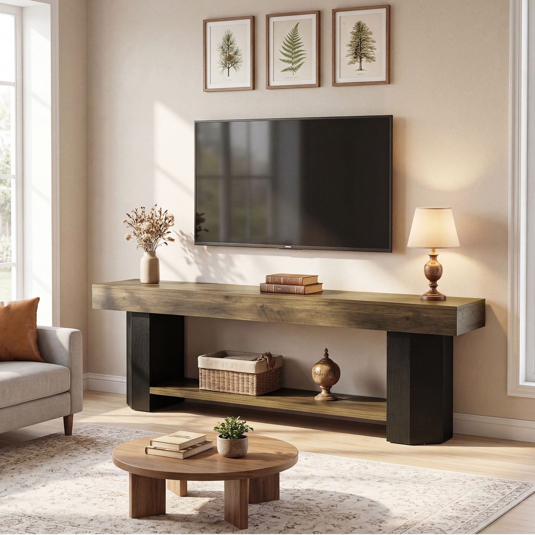 Tv Stand For 55 60 65 75 Inch Tvs 63 Farmhouse Tv Console