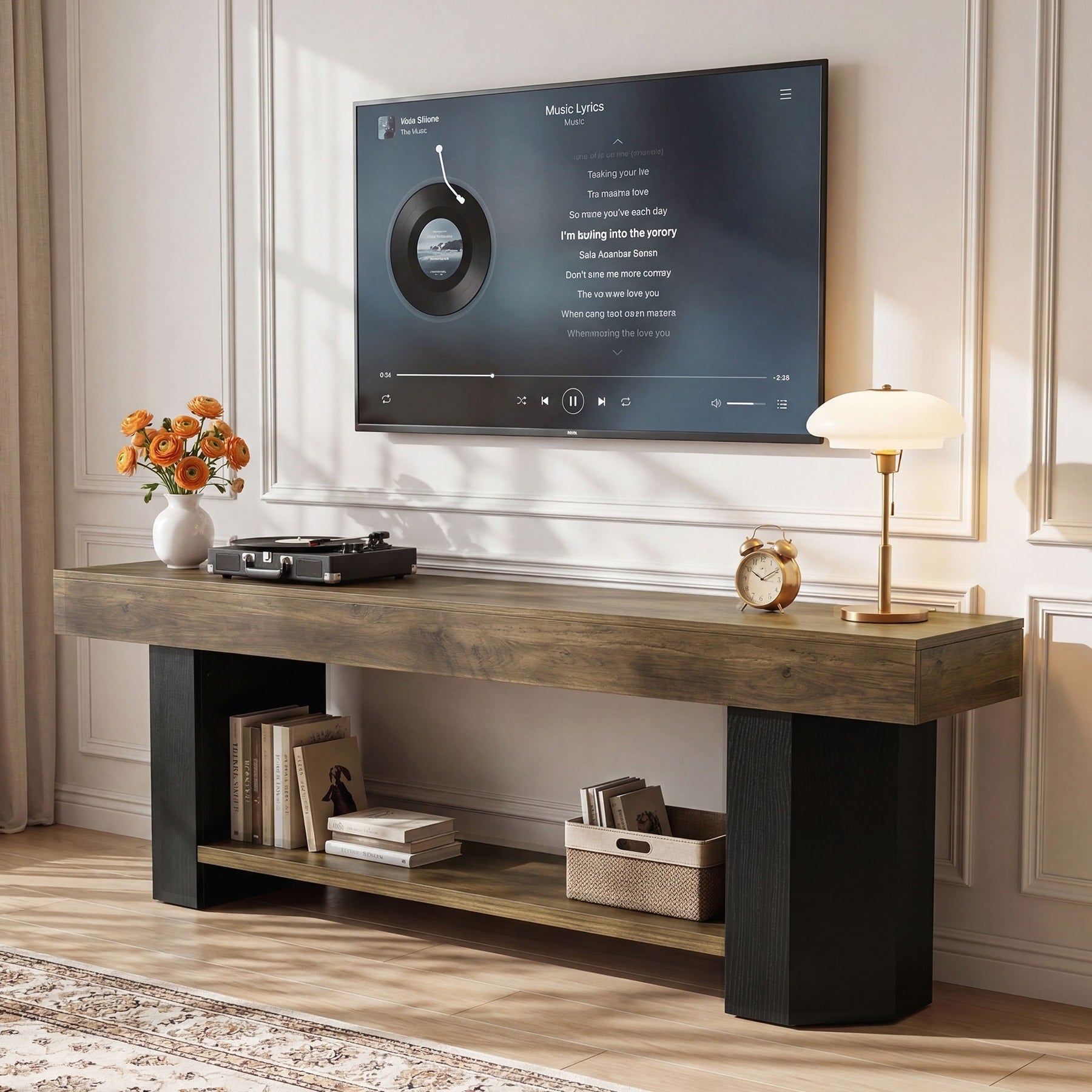 Tv Stand For 55 60 65 75 Inch Tvs Tv Console With Open Storage Shelve Entertainment Center