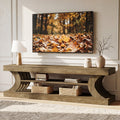 Tv Stand For 55 65 70 Inch Tvs Entertainment Center With Open Shelves Low Media Console