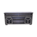 Tv Stand With Led Light Strips Multi Functional Entertainment Center Console Table With Iron Mesh Barn Door Open Shelf