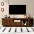 Tv Stand With Open Shelf Drawer And Hidden Sliding Storage For 70 75 Tvs