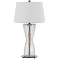 Table Lamp With Led Light White Shade 31 Inch Hourglass Glass Base