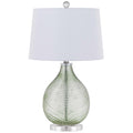 Table Lamp White Drum Shade 26 Inch Lime Green Faceted Teardrop Base