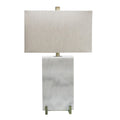 White Marble And Antique Brass Frame Table Lamp