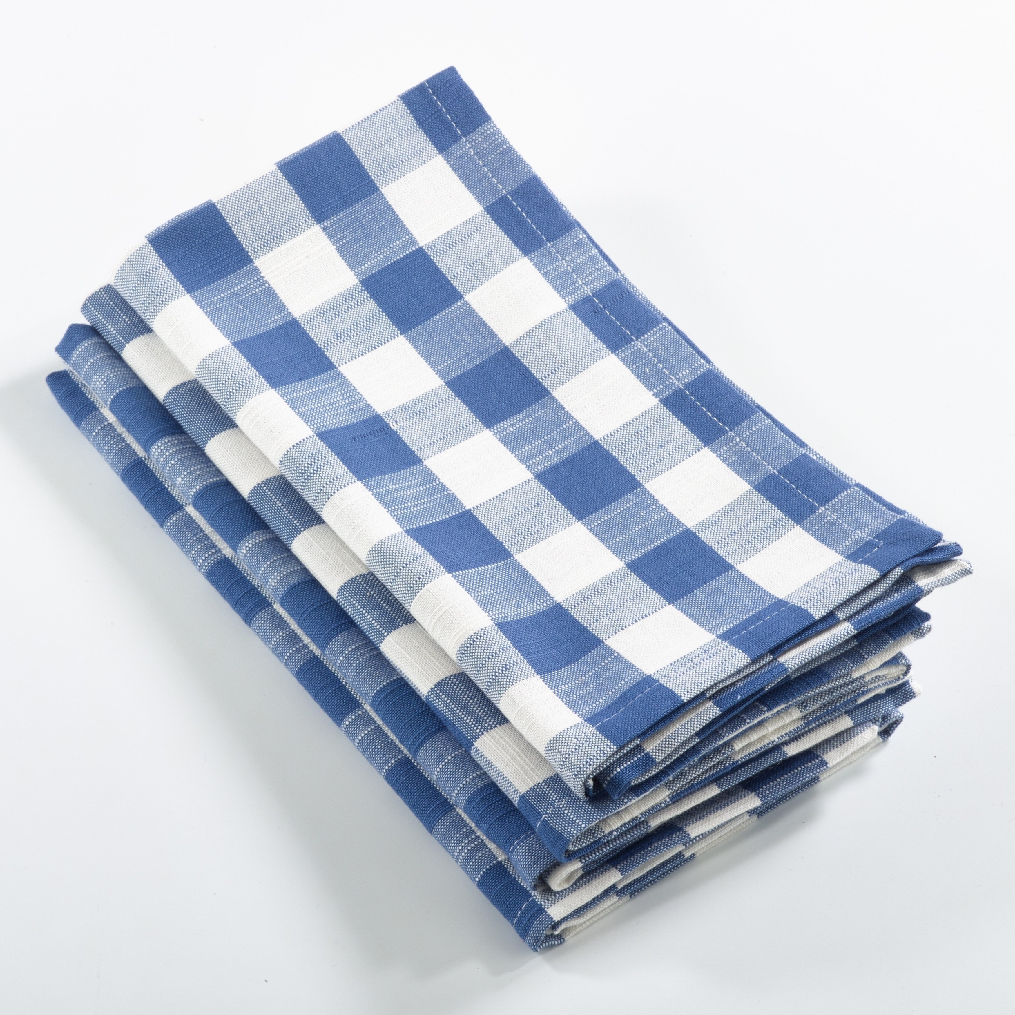 Table Napkins With Gingham Design Set Of 4