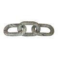 Tabletop Accent Chain Link Sculpture 14 Inch Natural Off Green Stone