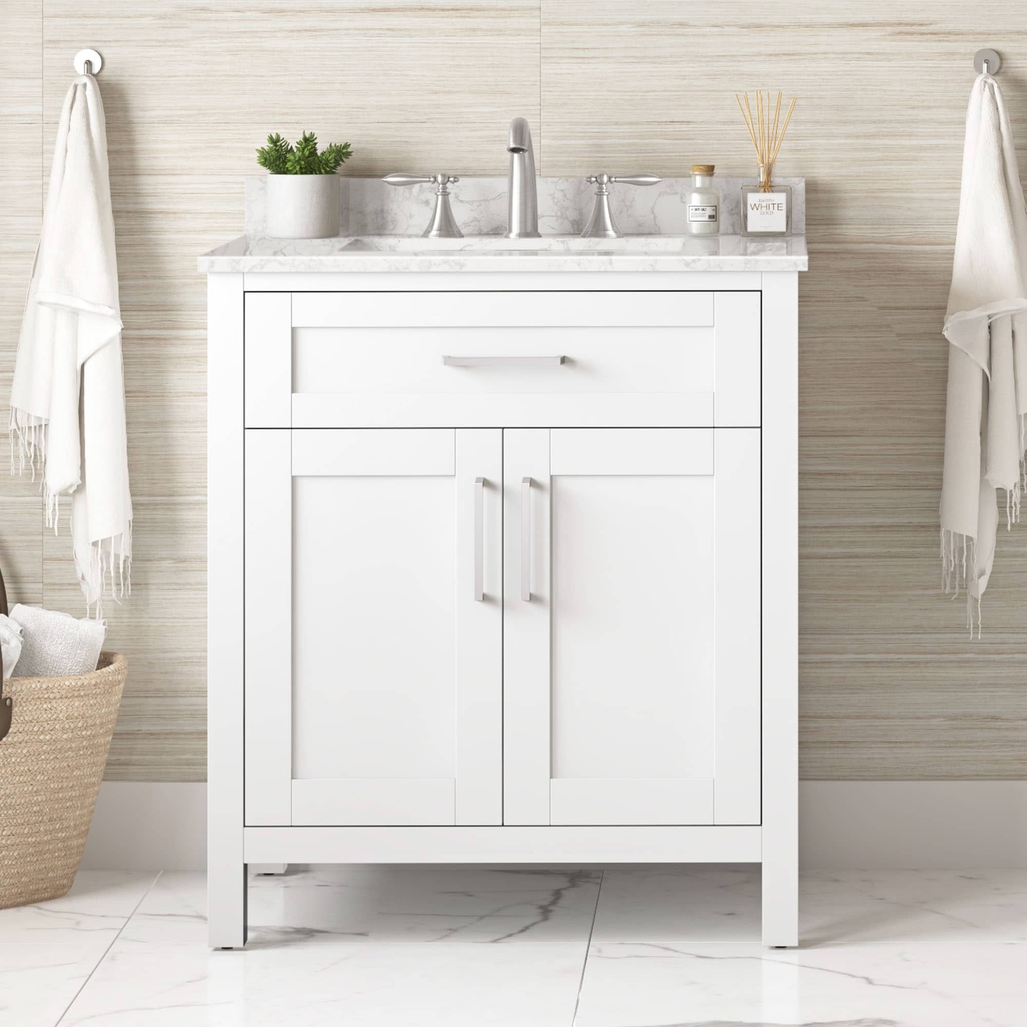 Tahoe 30 In. Bathroom Vanity With White Countertop