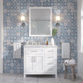 Tahoe 36 Vanity In White With White Carrera Top And Mirror