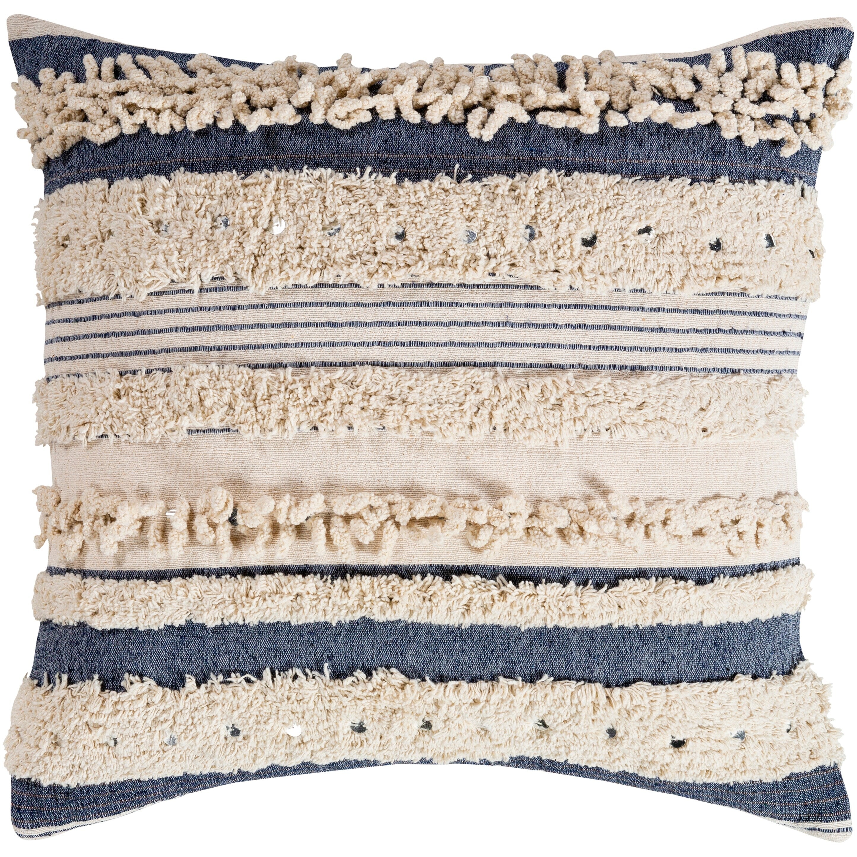 Talco Shaggy Boho Stripe 20 Inch Throw Pillow