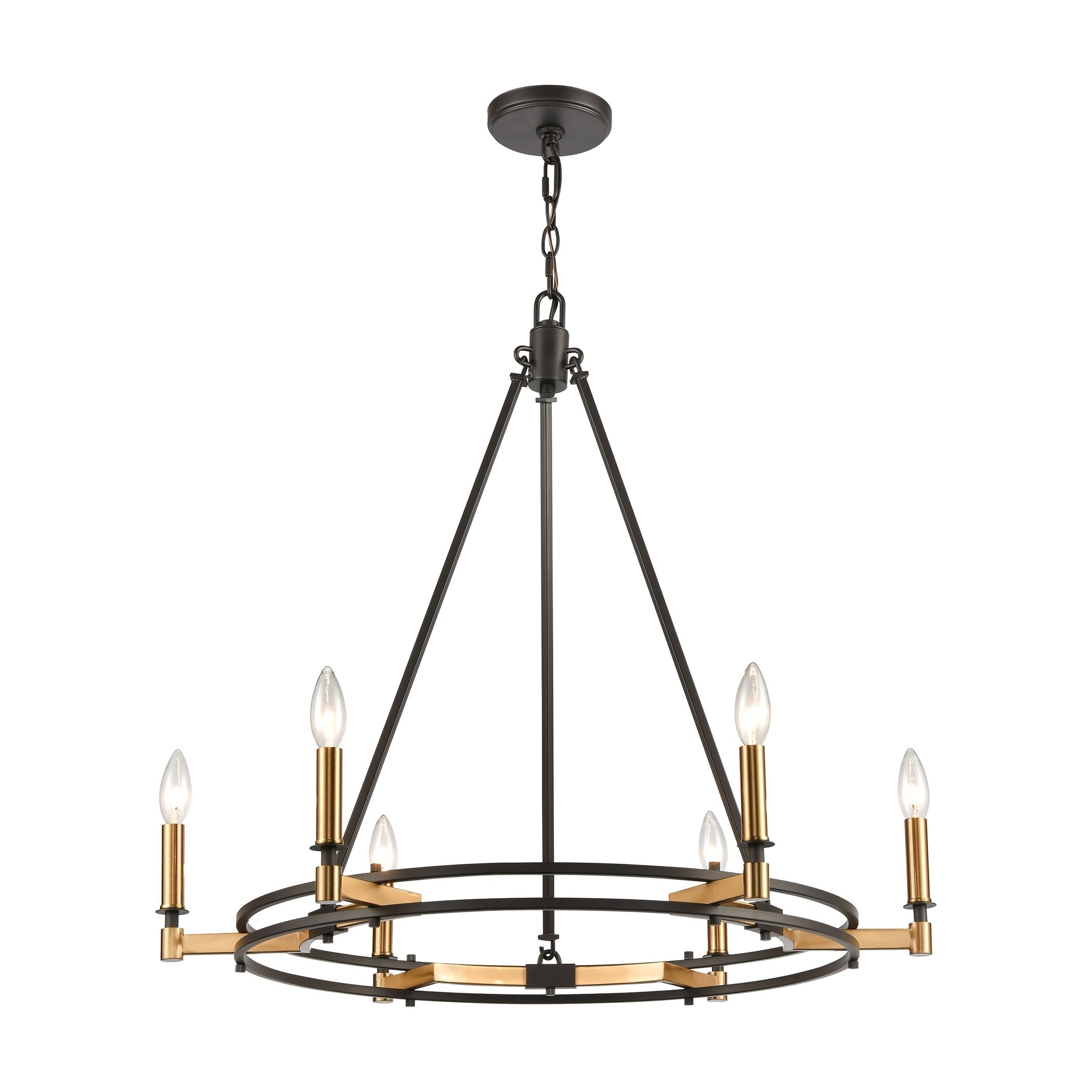 Talia 29 Inch Wide 6 Light Chandelier In Oil Rubbed Bronze 29In W