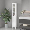 Tall Bathroom Floor Cabinet Slim Display Cabinet With Open Compartments Side Cabinet Medicine Cabinet With Door