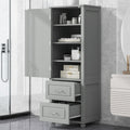 Tall Bathroom Storage Cabinet Freestanding Storage Cabinet With Two Drawers And Adjustable Shelf Mdf Board With Painted Finish