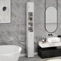 Tall Slim Bathroom Storage Cabinet 71 Freestanding Bathroom Cabinet With 1 Drawer 2 Doors And 4 Adjustable Shelves White