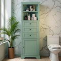 Tall Triangle Corner Storage Cabinet Freestanding Bathroom Organizer With 3 Drawers 1 Door Cabinet Adjustable Shelves