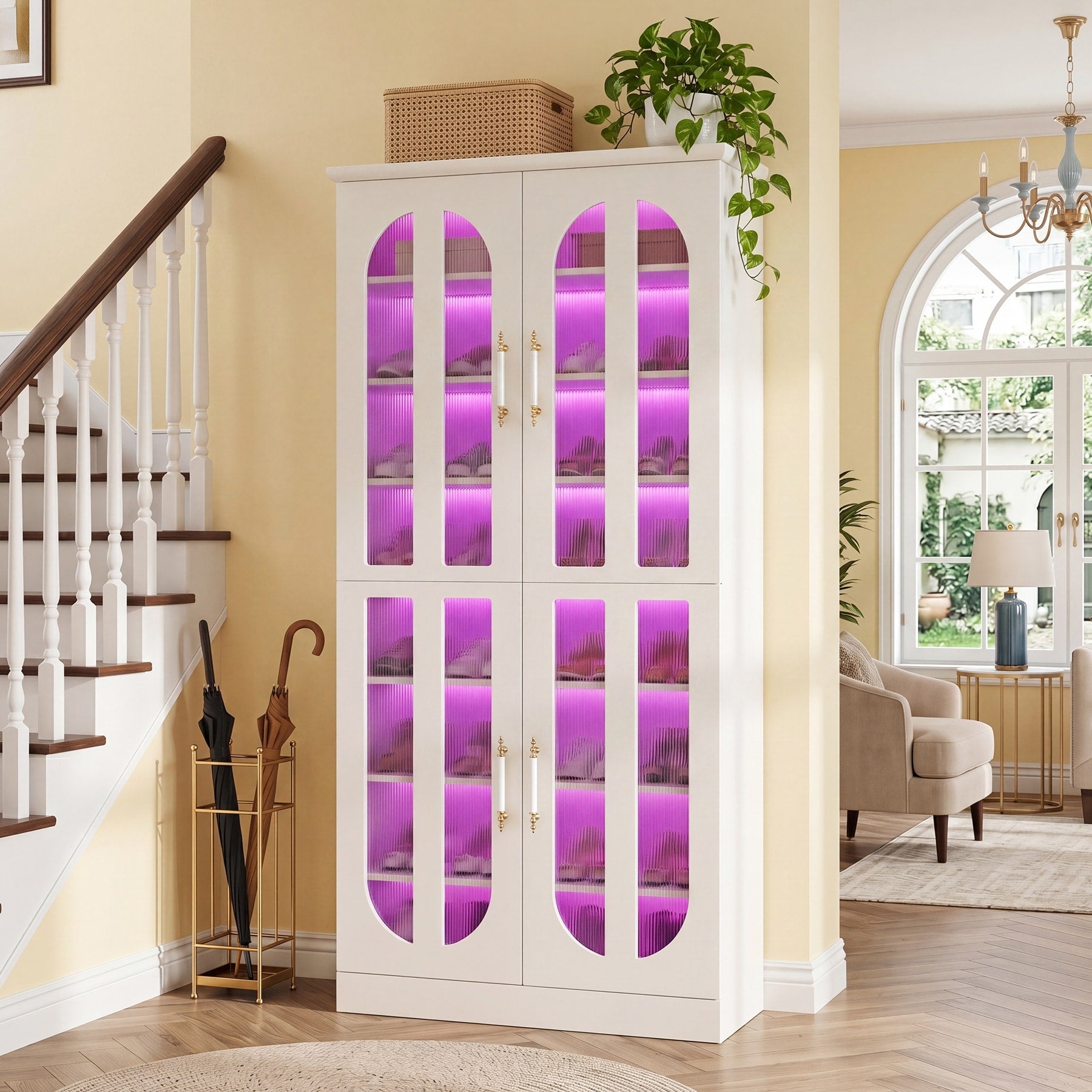 Tall Wooden Shoe Cabinet 8 Tier Shoe Rack Organizer With Shelves