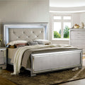 Tallone Contemporary Silvertone Panel Bed With Led Headboard By Foa