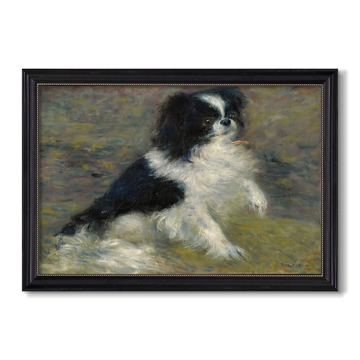 Tama The Japanese Dog C 1876 Pierre Auguste Renoir Custom Framed Canvas