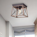 Tamara Oil Rubbed Bronze 1 Light Open Cage Metal Flush Mount