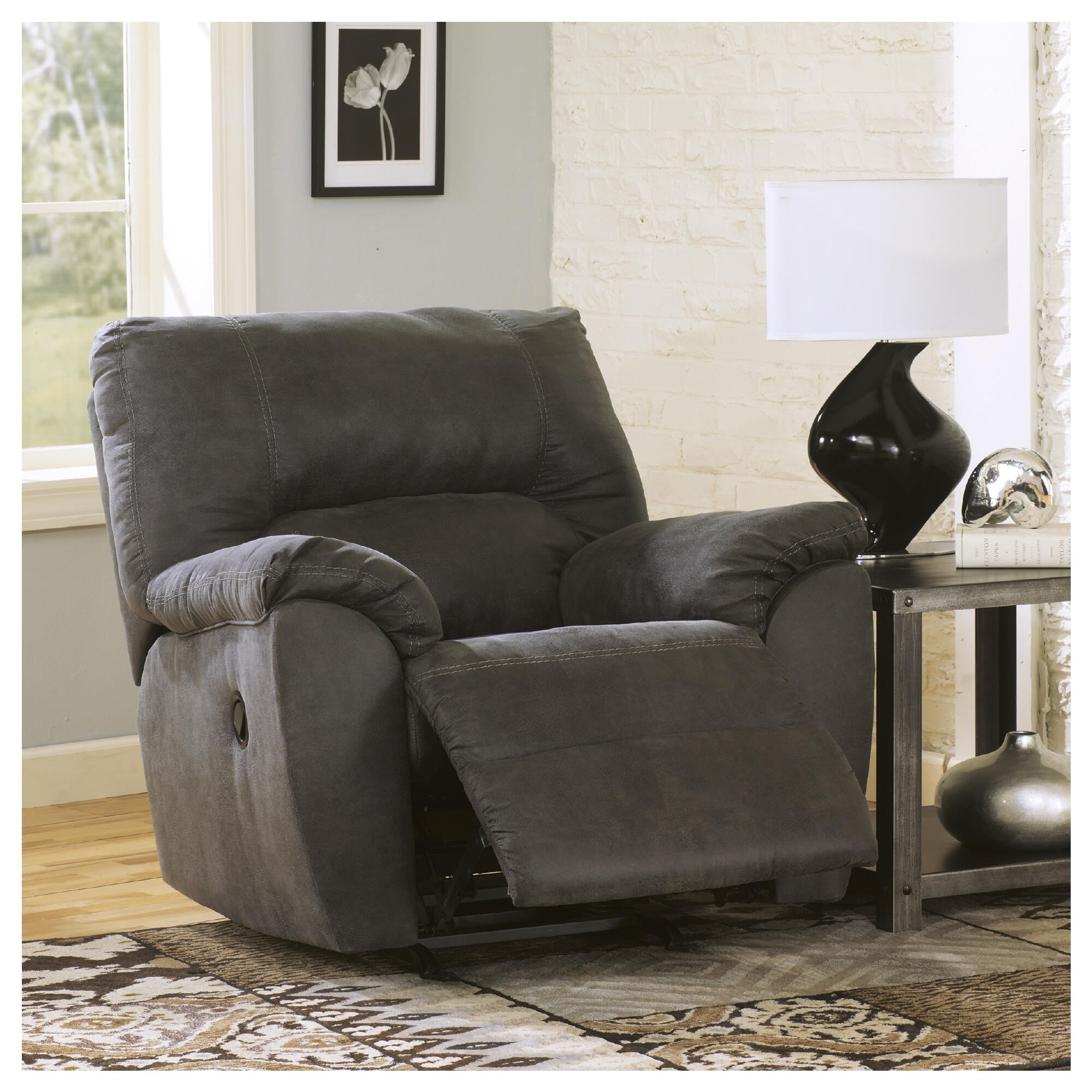 Signature Design By Ashley Tambo Pewter Rocker Recliner