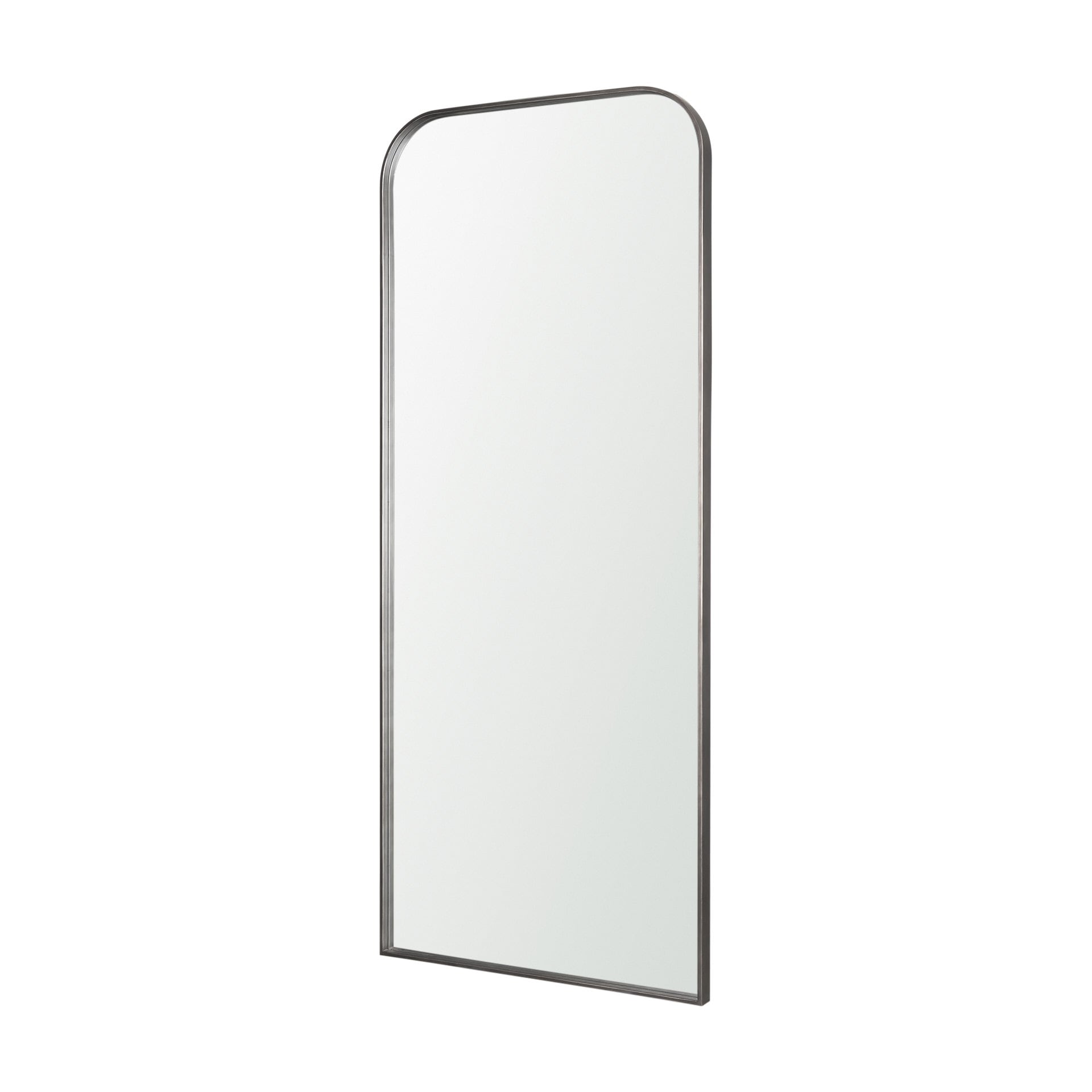 Tamira Tall Brushed Gunmetal Metal Arched Mirror 31.5L X 1.8W X 75.8H