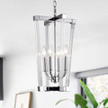 Tamise 4 Light Chrome Candelabra Style Modern Cage Pendant