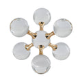 Tammy Atomic Ball Accent With 6 Glass Spheres Gold Iron Stems 8 Inch