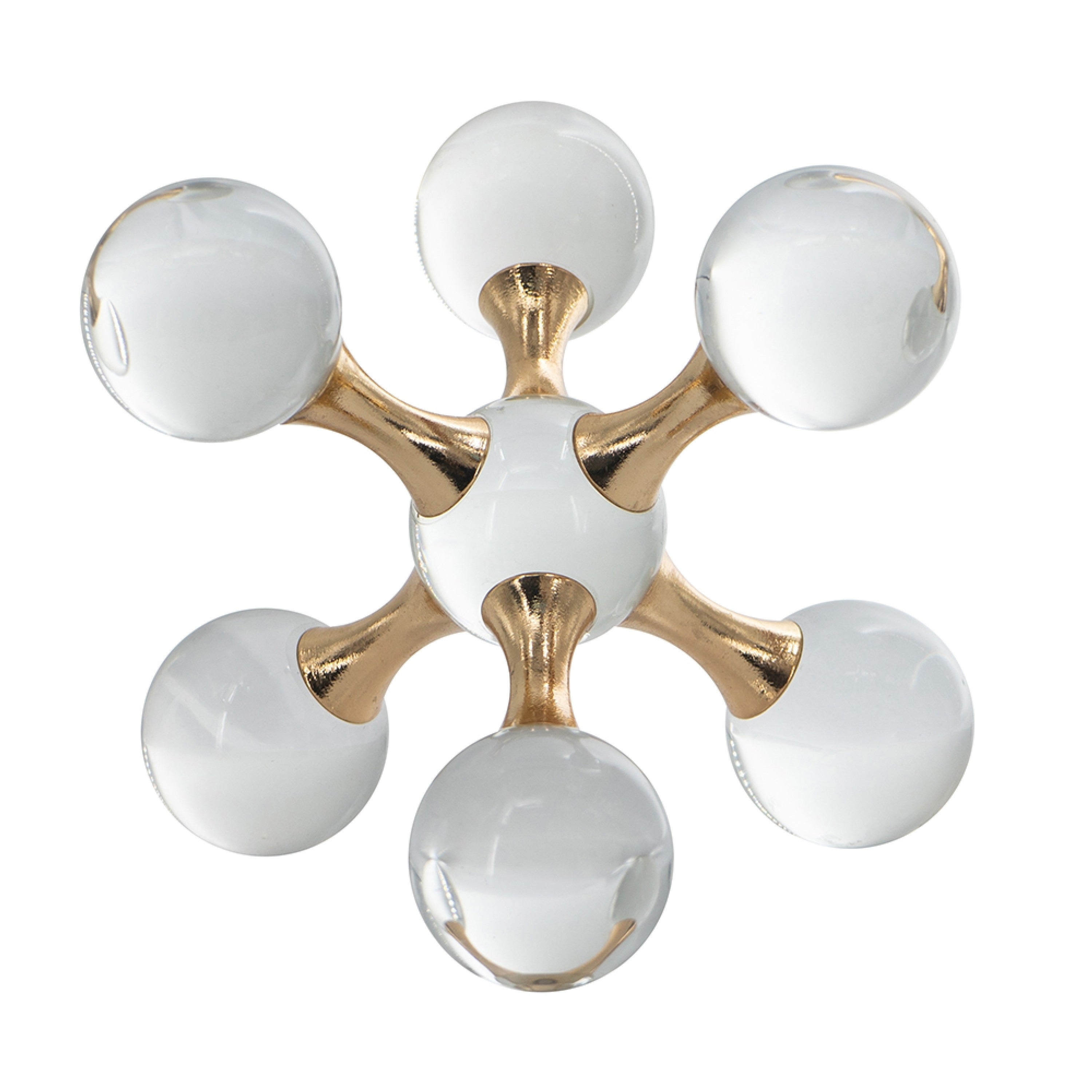 Tammy Science Atom Accent With 6 Glass Spheres Gold Iron Stems 7 Inch