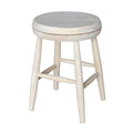 Tan 18 Inch Swivel Scooped Seat Stool