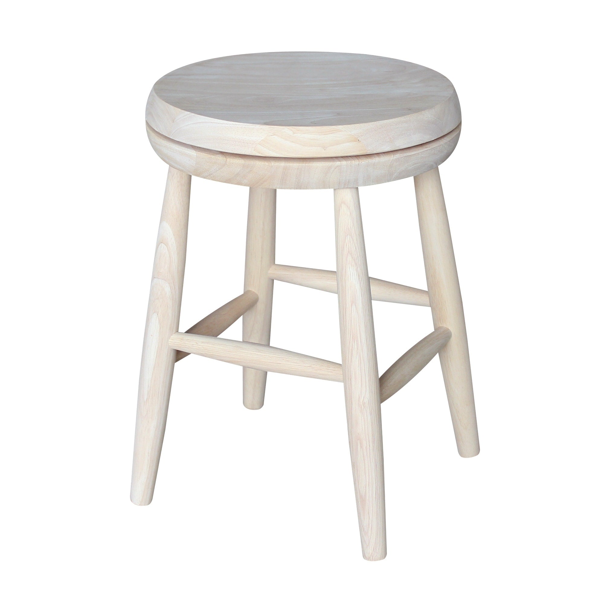 Tan 18 Inch Swivel Scooped Seat Stool