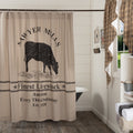 Vhc Sawyer Mill Farmhouse Country Bath Cow Stenciled Shower Curtain