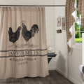 Sawyer Mill Farmhouse Country Bath Poultry Stenciled Shower Curtain