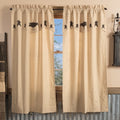 Vhc Dark Creme Tan Primitive Country Curtains Kettle Grove Crow And Star Floral Short Panel With Valance Pair