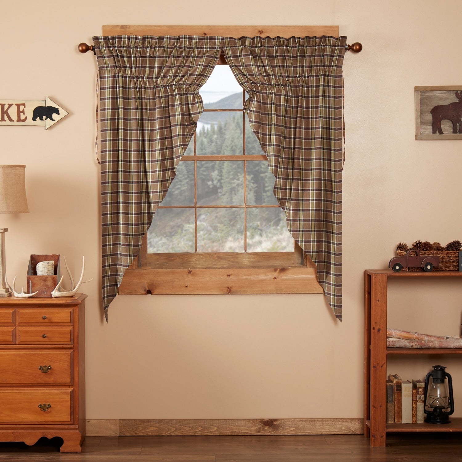 Wyatt Lined Prairie Curtain Set 63 X 36