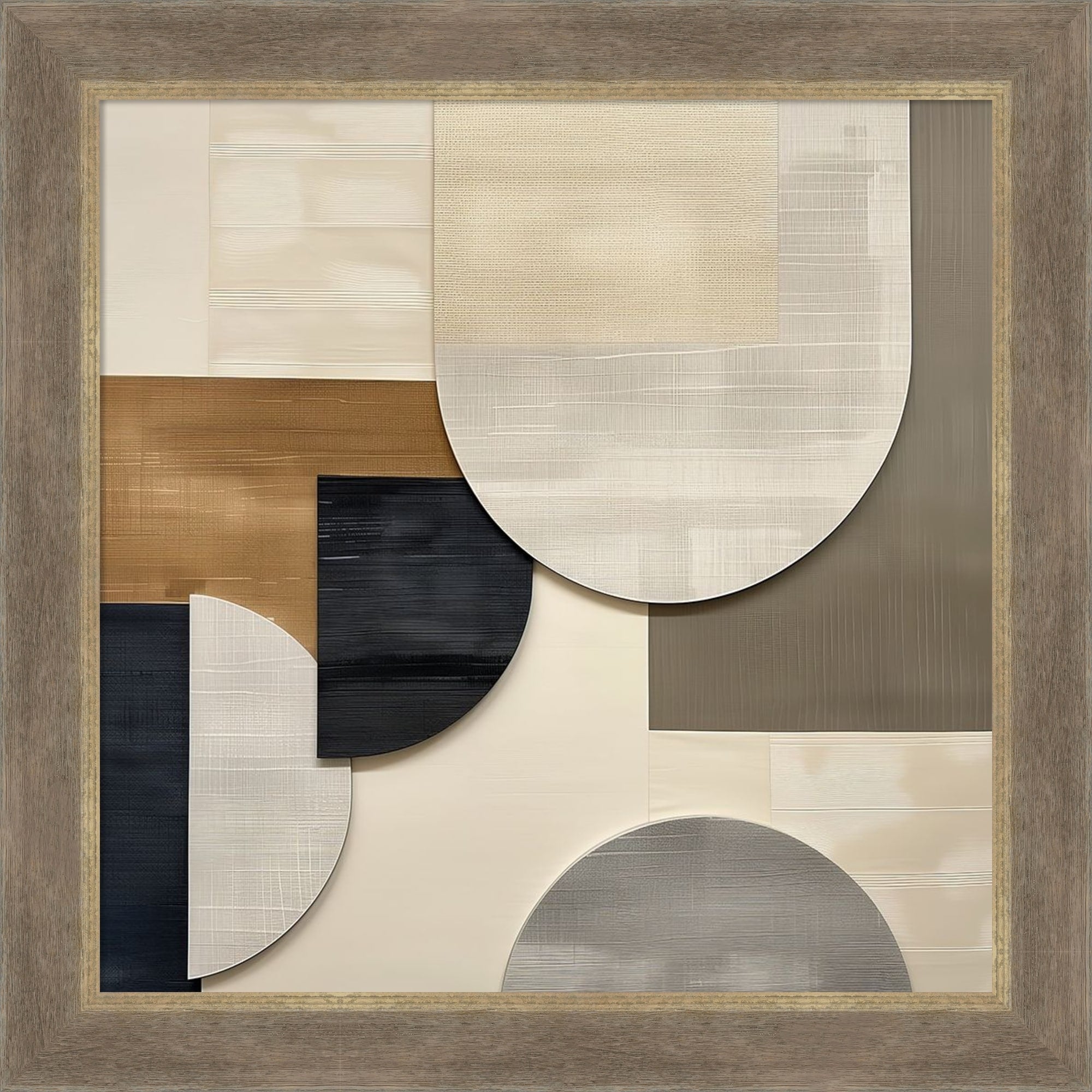 Tan Shaped In Layers By Tradelink Inhouse Artist Wood Framed Wall Art Print Driftwood Tan