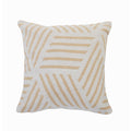 Tan And White Geometric Striped Throw Pillow