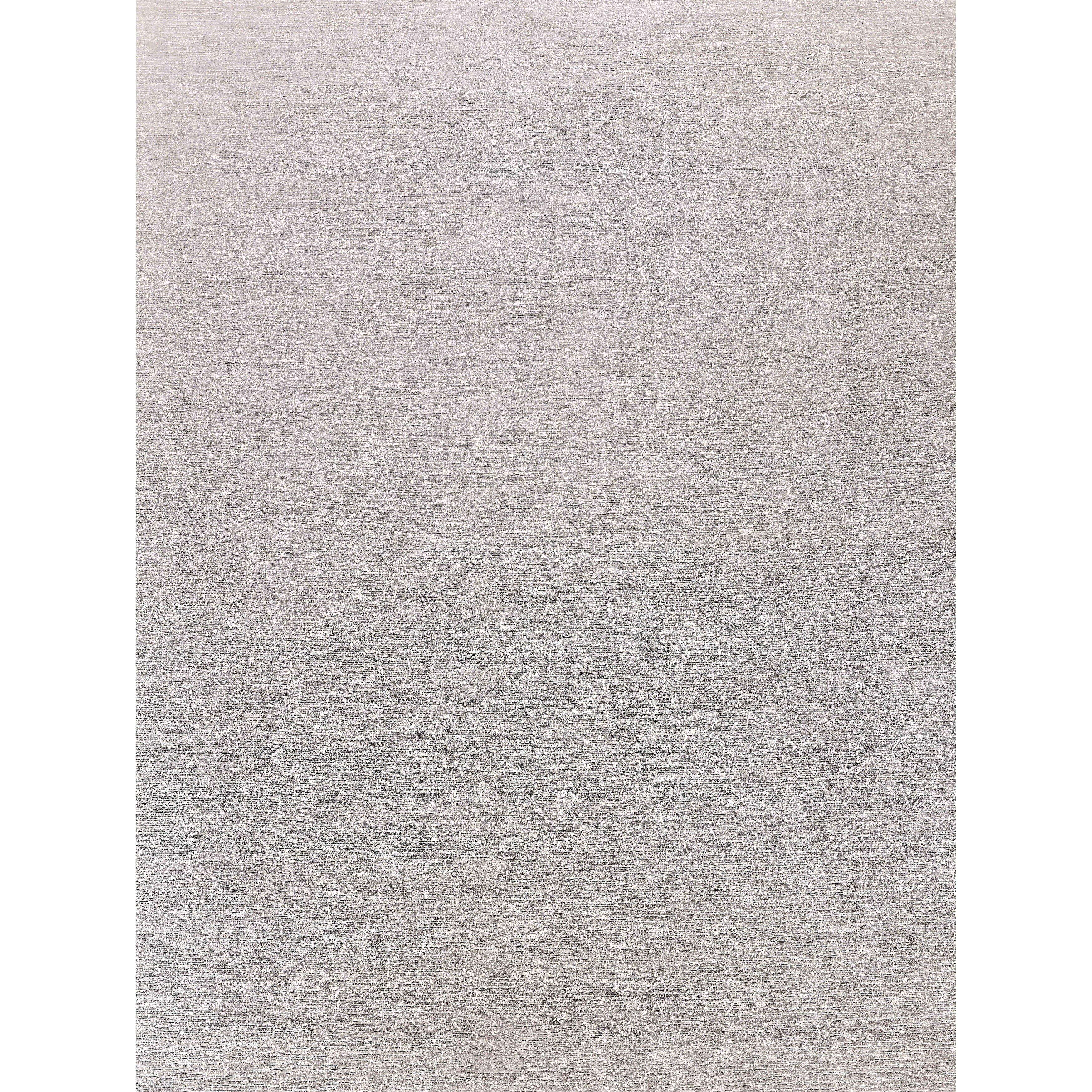 Tangaro Handloomed Bamboo Silk Banana Silk Light Silver Area Rug 2 X 3