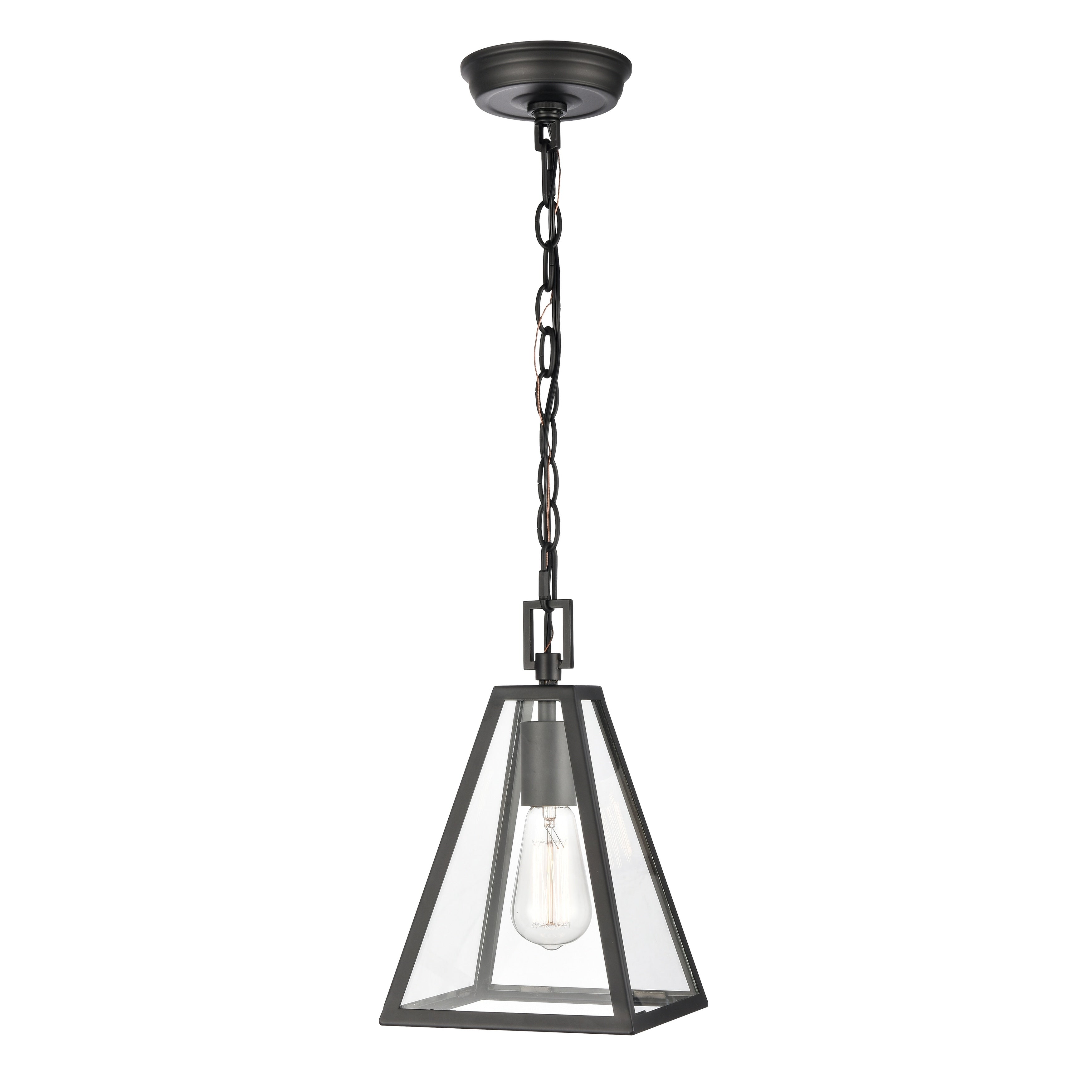 Tangent 7 Inch Wide 1 Light Mini Pendant In Matte Black 7In W X 7In D X 12In H