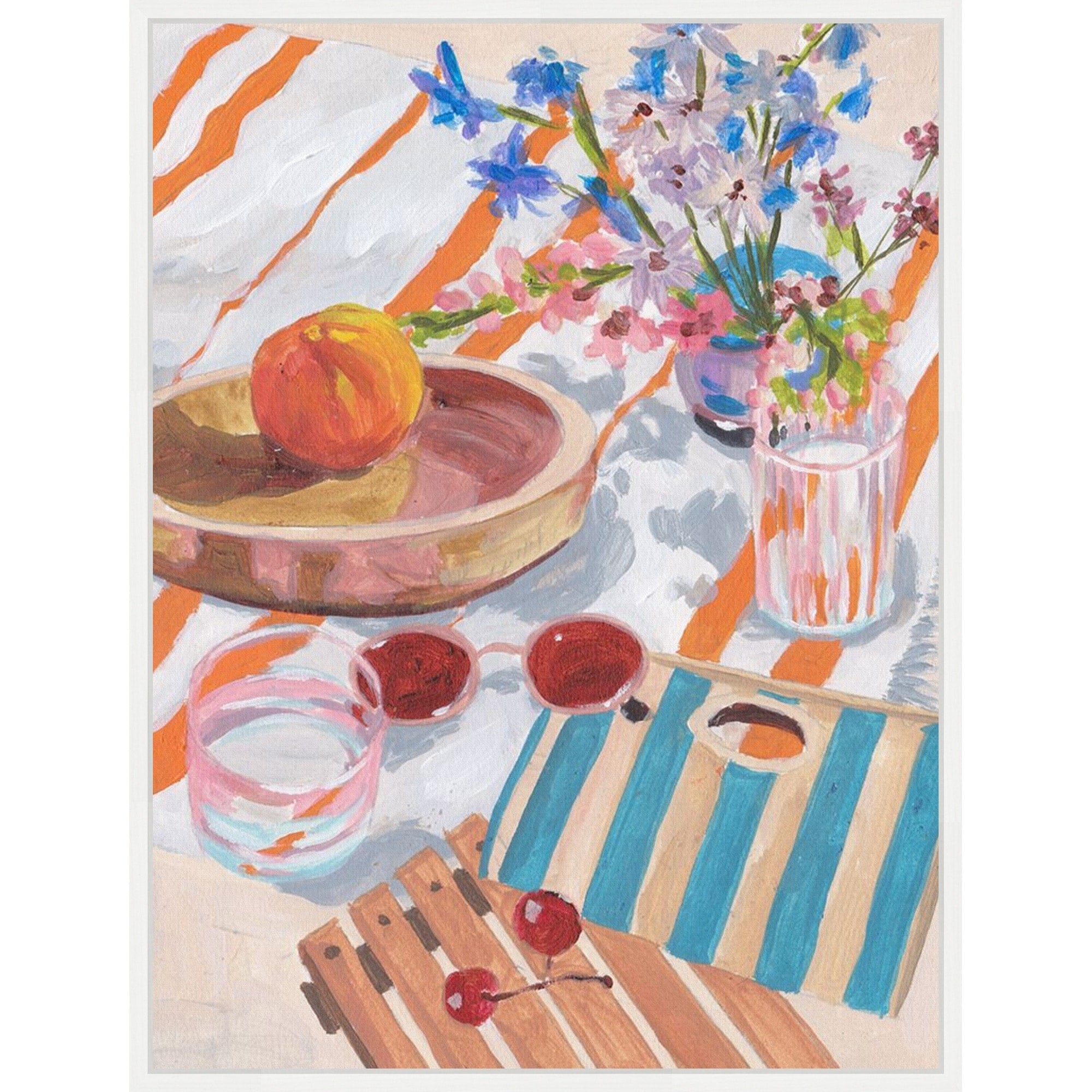 Tangerine Tides Ii By Melissa Wang Framed Canvas Wall Art Print