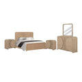 Tanya 5Pc Queen Bedroom Set With 2 Nightstands Reeded Brown Wood