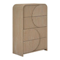 Tanya Tall Dresser Chest 4 Drawers With Reeded Panels Natural Brown