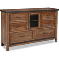 The Taos Canyon Brown 6 Drawer Dresser With Door