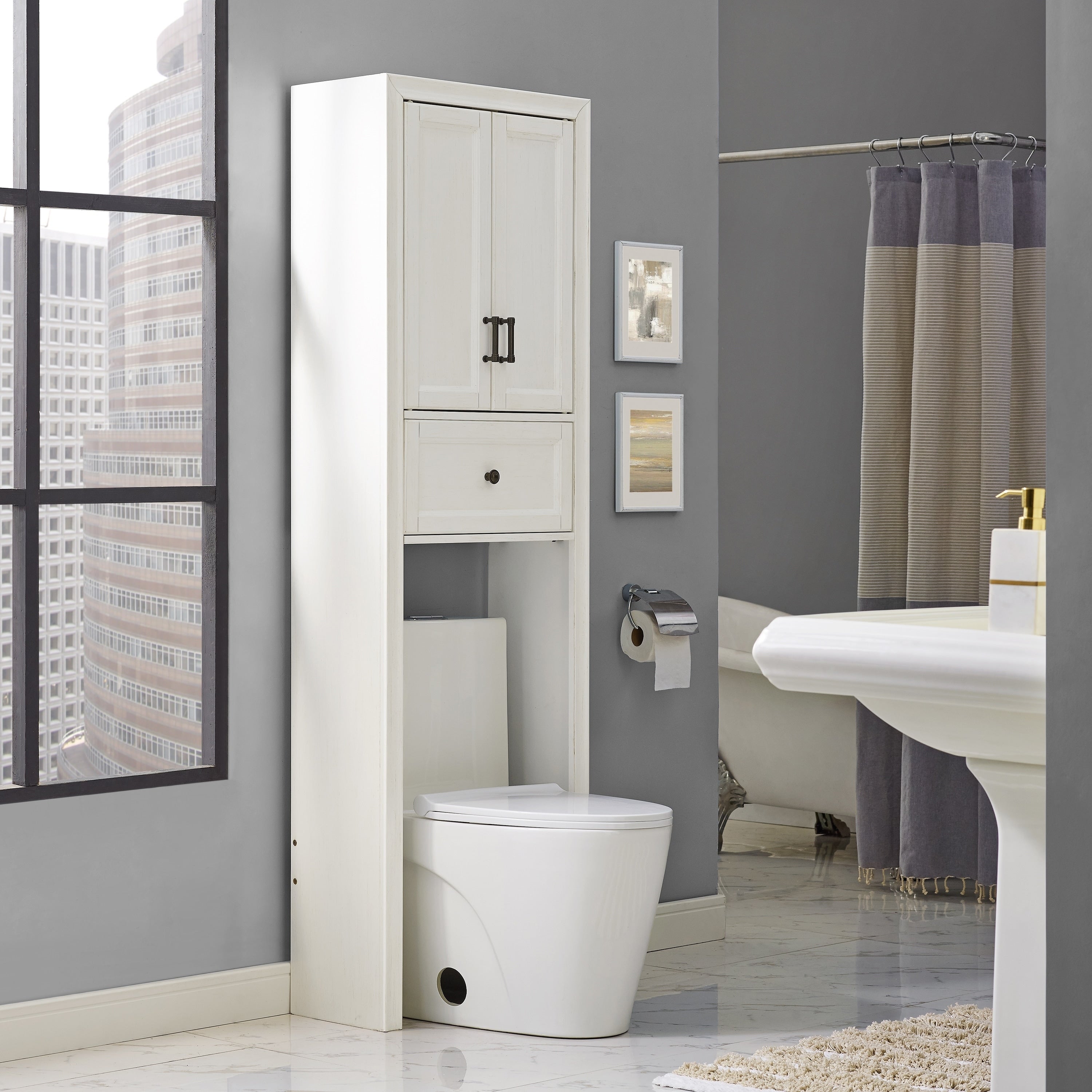 Tara Space Saver Cabinet In Vintage White