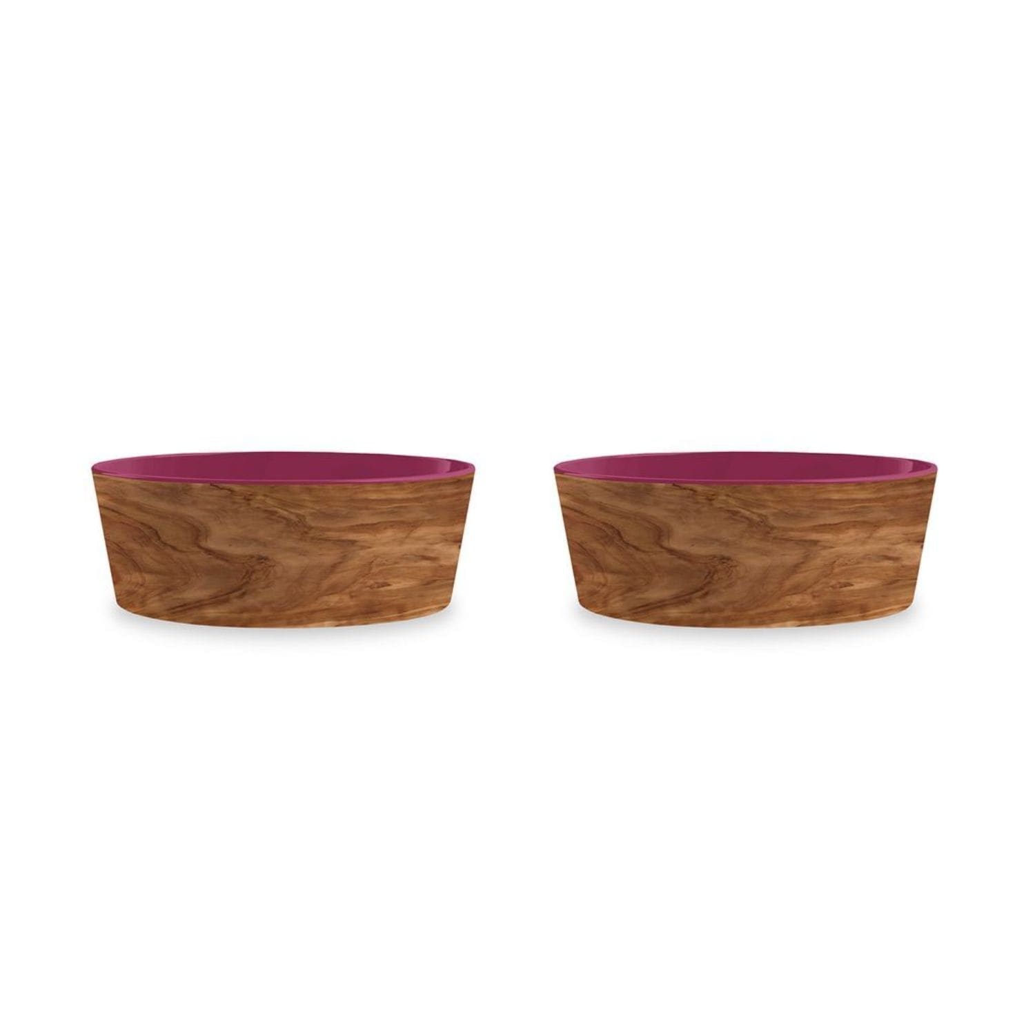 Tarhong Olive Melamine Pet Bowl Medium 3 Cups Brown Magenta Set Of 2