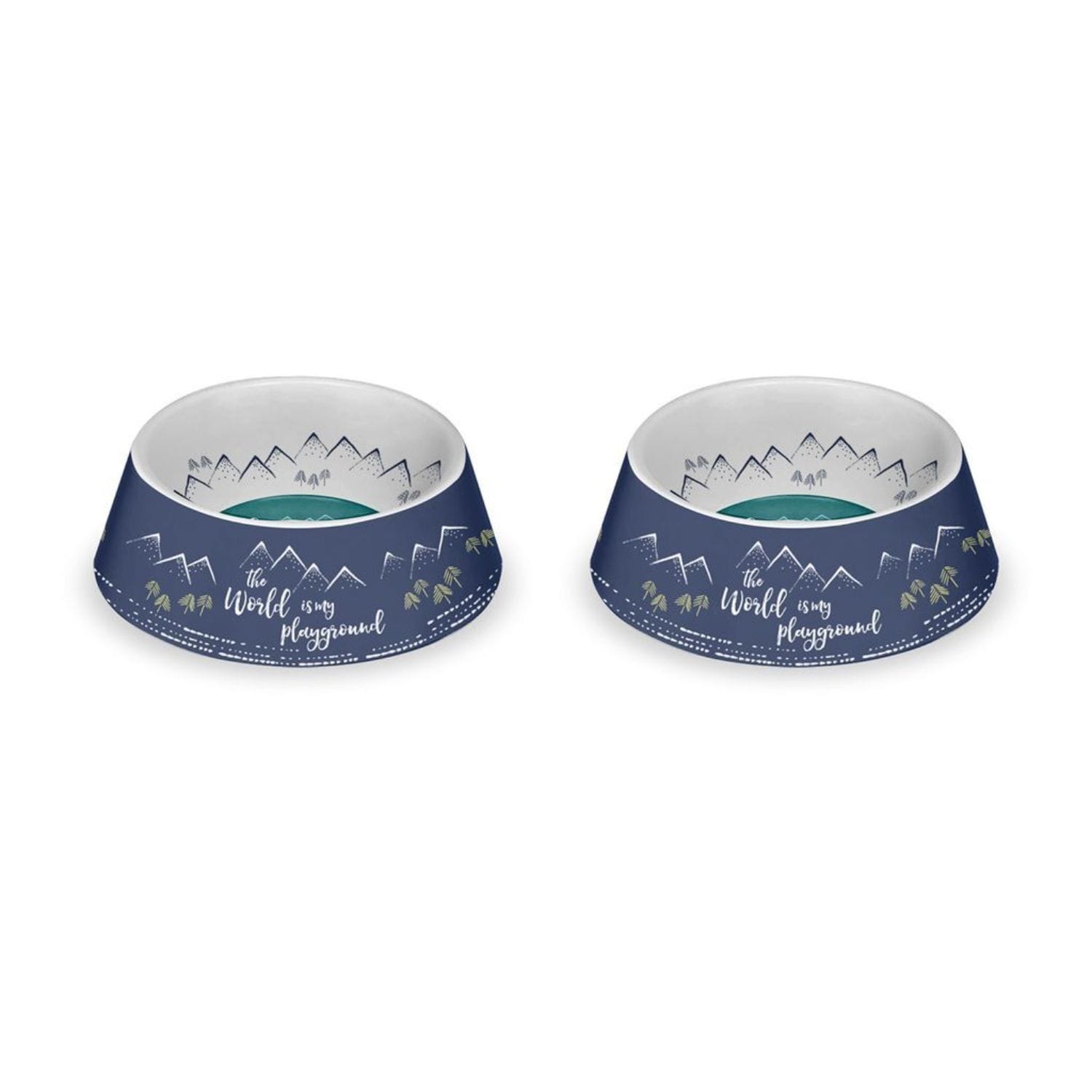 Tarhong Playground Melamine Pet Bowl Set Of 2